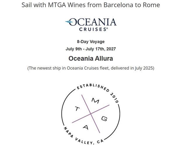 Upcoming Event - Sail with MTGA Wines from Barcelona to Rome